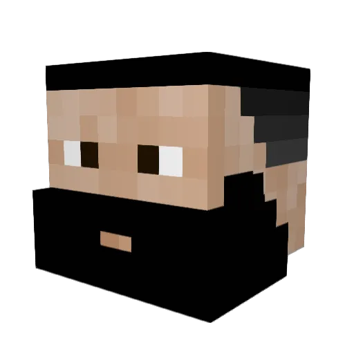 Houdani Minecraft avatar head, 3D render