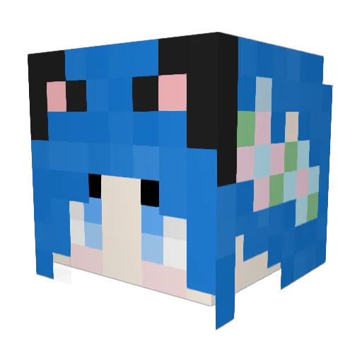 Houlai Minecraft avatar head, 3D render