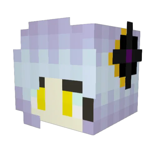 Houraiji Minecraft avatar head, 3D render
