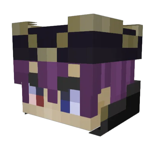Hourveil Minecraft avatar head, 3D render