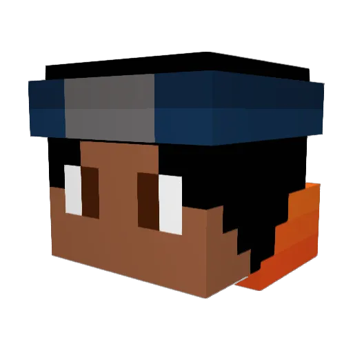 Houskins Minecraft avatar head, 3D render