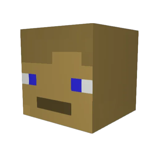 Hoveriyo Minecraft avatar head, 3D render