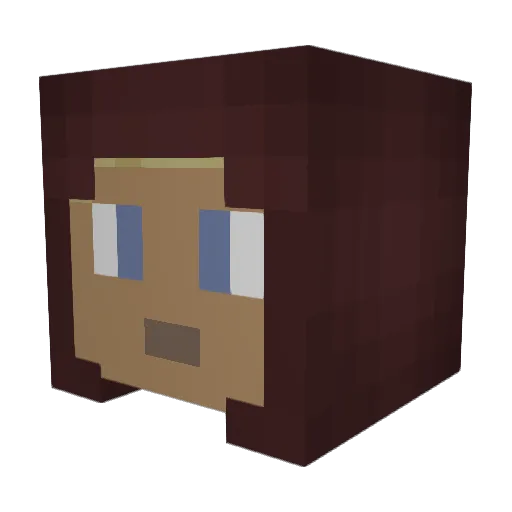 Hoverwolf Minecraft avatar head, 3D render