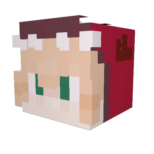 Howlkee Minecraft avatar head, 3D render