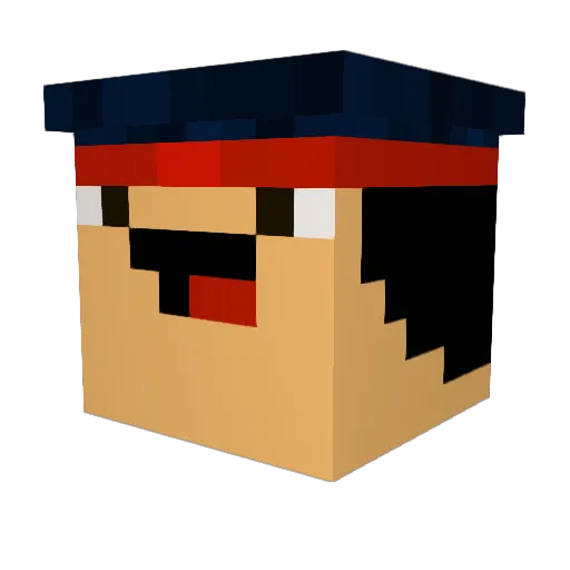 Hpmannet Minecraft avatar head, 3D render