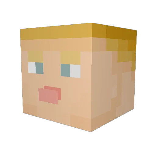 Hqqlqnd Minecraft avatar head, 3D render
