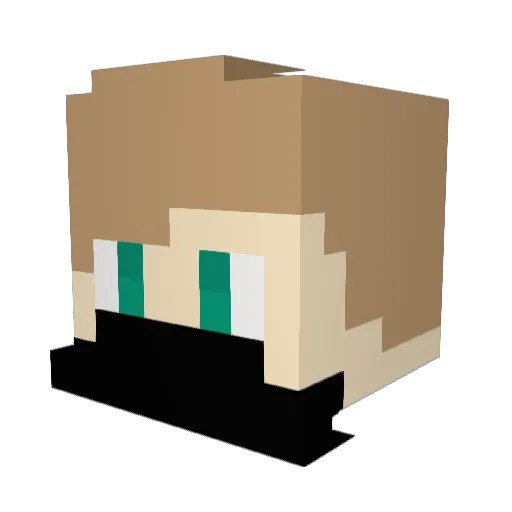 Hramglock Minecraft avatar head, 3D render