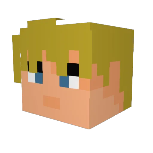 Hravran Minecraft avatar head, 3D render
