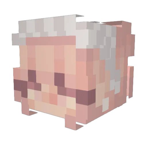 Hrimshi Minecraft avatar head, 3D render