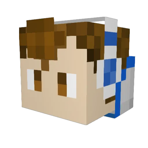 Hrishak Minecraft avatar head, 3D render