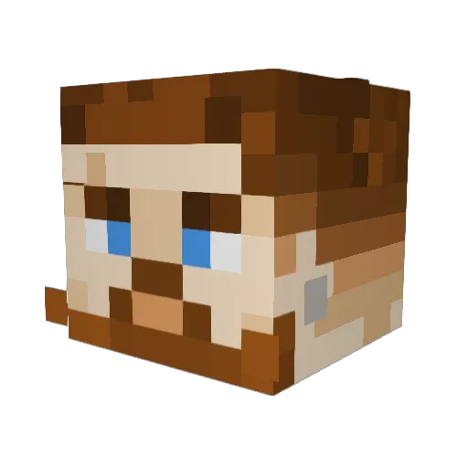 Hrivi Minecraft avatar head, 3D render