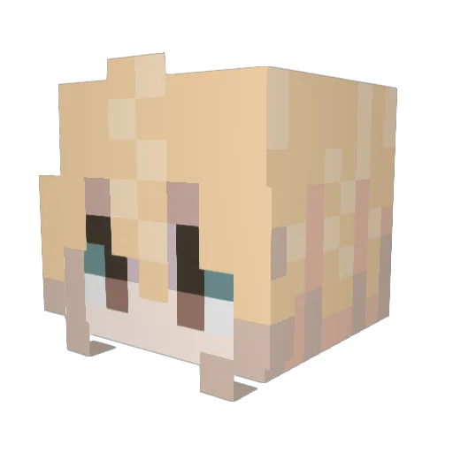 Hroo_Hraa Minecraft avatar head, 3D render