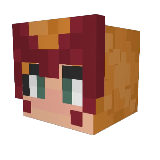 Hrouda Minecraft avatar head, 3D render