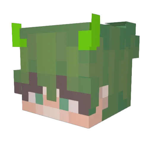 Hrwaa Minecraft avatar head, 3D render