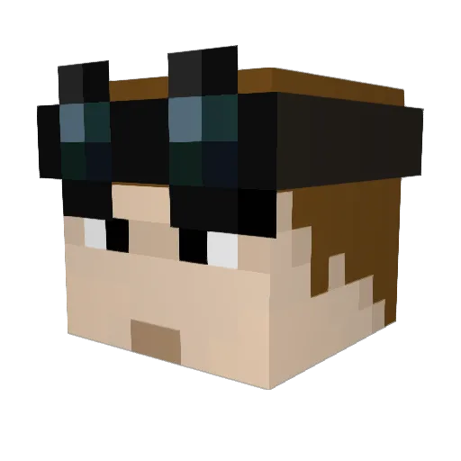 Hs0n Minecraft avatar head, 3D render