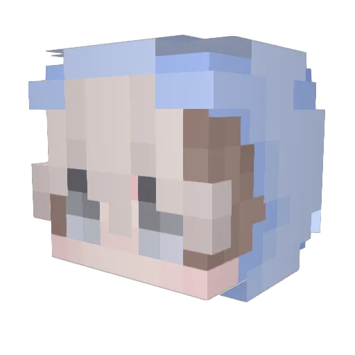Hshang Minecraft avatar head, 3D render