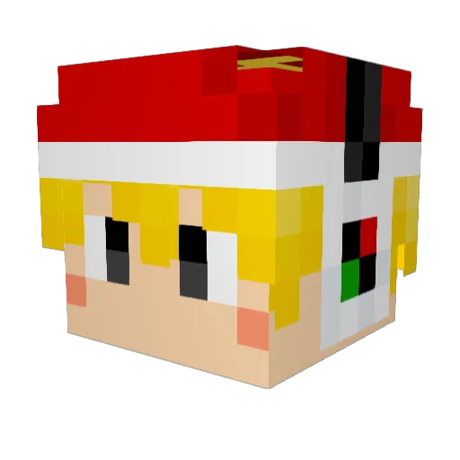 Hsiao_Bing Minecraft avatar head, 3D render