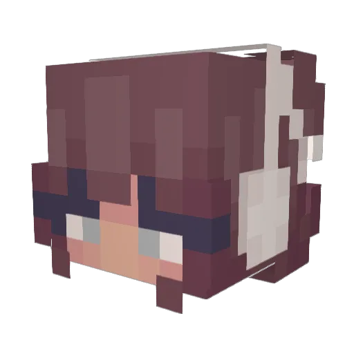 Hsiao_wen Minecraft avatar head, 3D render