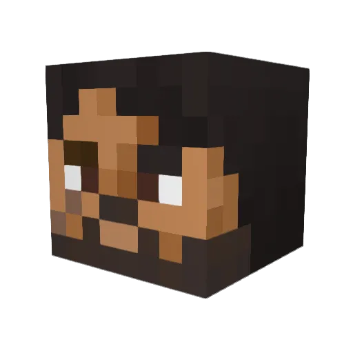 Hsnn Minecraft avatar head, 3D render