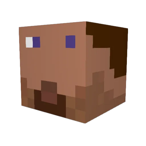 Htuomlluffoskcid Minecraft avatar head, 3D render