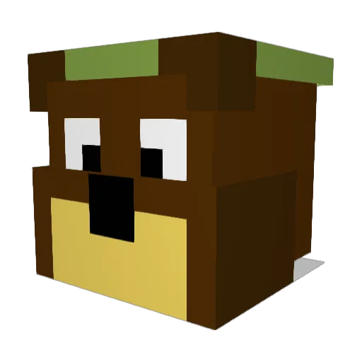 HuFFs Minecraft avatar head, 3D render
