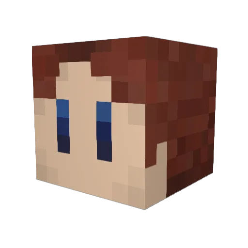 HuJang Minecraft avatar head, 3D render