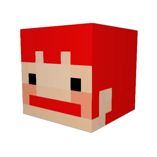 HuRows Minecraft avatar head, 3D render