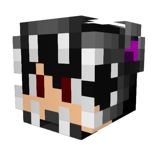 HuTao_No1 Minecraft avatar head, 3D render