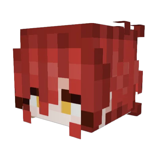HuTaosaure Minecraft avatar head, 3D render