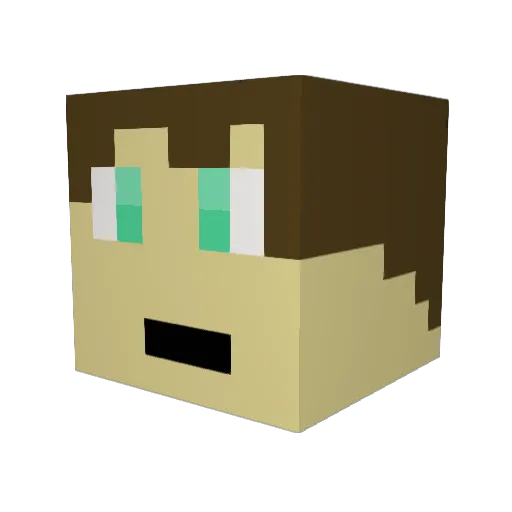 HuTomi24 Minecraft avatar head, 3D render