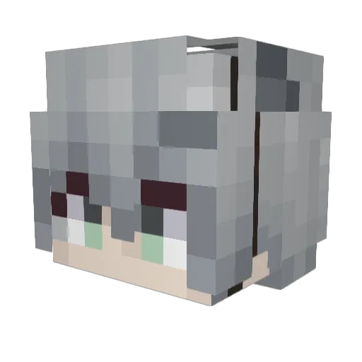 Hu_Plus Minecraft avatar head, 3D render