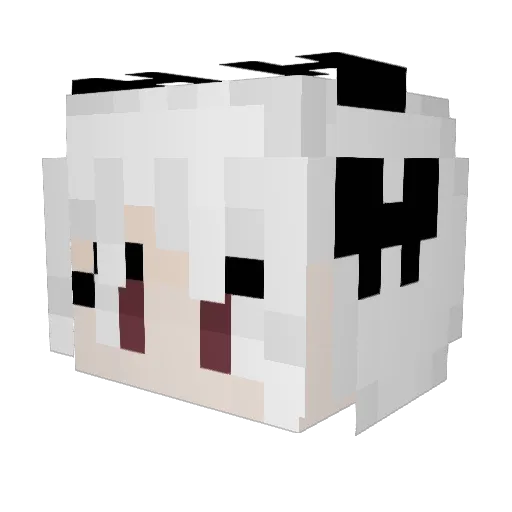 Hu_taowo Minecraft avatar head, 3D render
