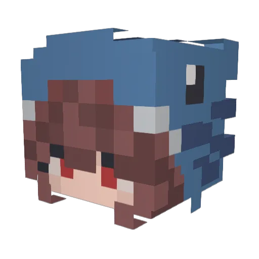 HuaiHe29 Minecraft avatar head, 3D render