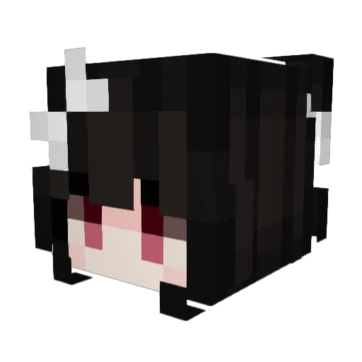 Huainiao Minecraft avatar head, 3D render