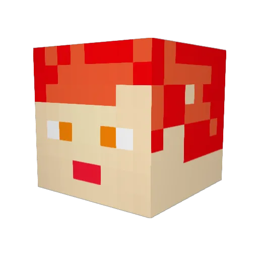 Huaitv Minecraft avatar head, 3D render