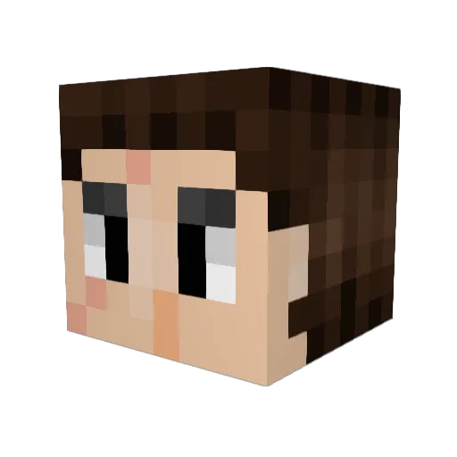 HuangZiyuan Minecraft avatar head, 3D render