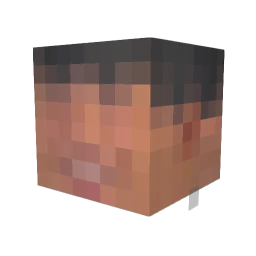 Huangck Minecraft avatar head, 3D render
