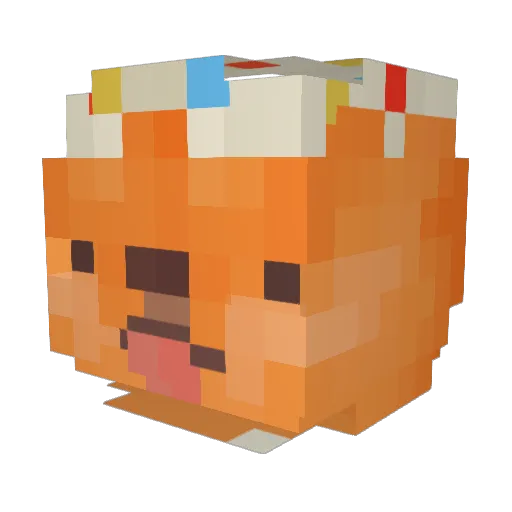 Huangzhuanfu Minecraft avatar head, 3D render