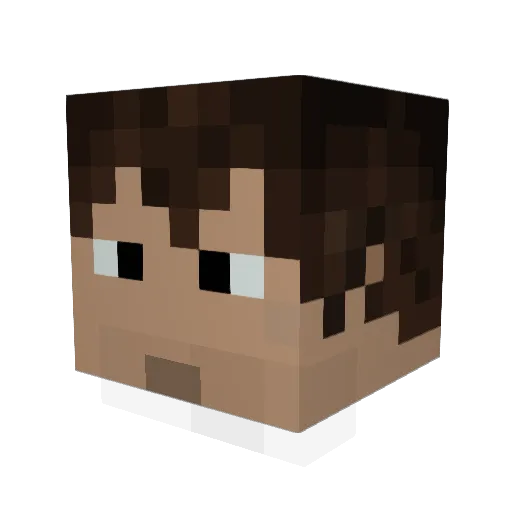 Huawa Minecraft avatar head, 3D render