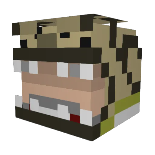 HubLush Minecraft avatar head, 3D render