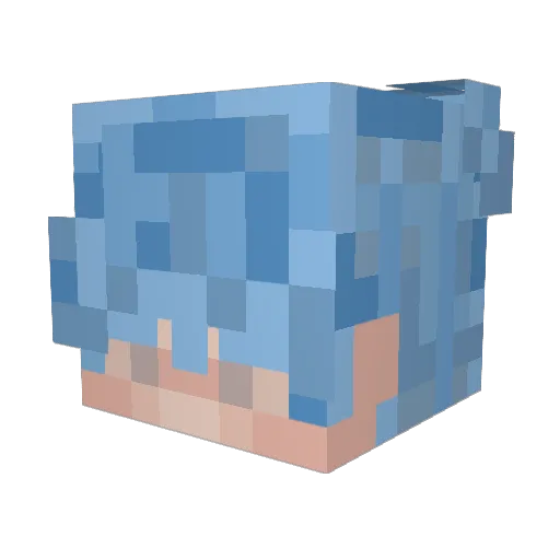 HubbaBugga3 Minecraft avatar head, 3D render