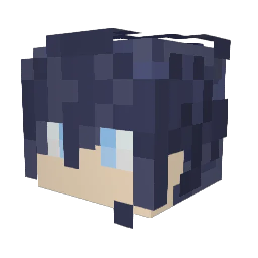 Huberfips Minecraft avatar head, 3D render