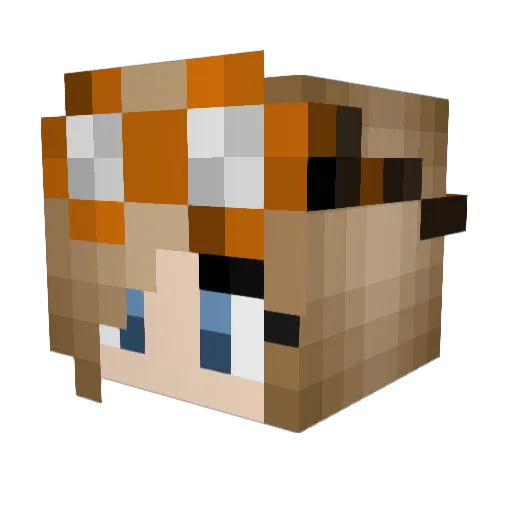 HubertKidz Minecraft avatar head, 3D render
