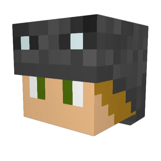 Hubert_02 Minecraft avatar head, 3D render