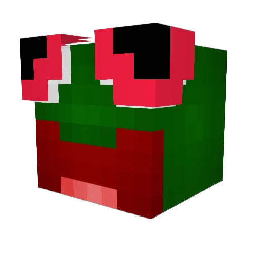 Hubertxox Minecraft avatar head, 3D render
