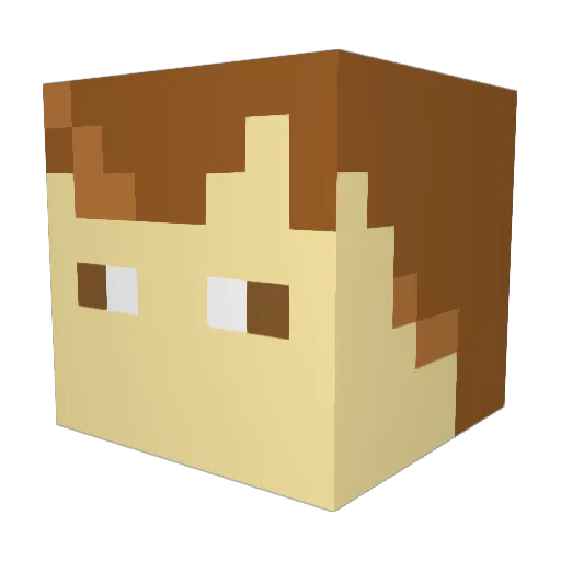 Hubirton Minecraft avatar head, 3D render