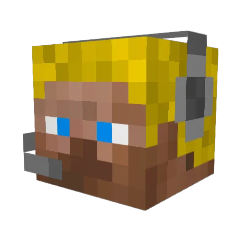 Hubzee Minecraft avatar head, 3D render