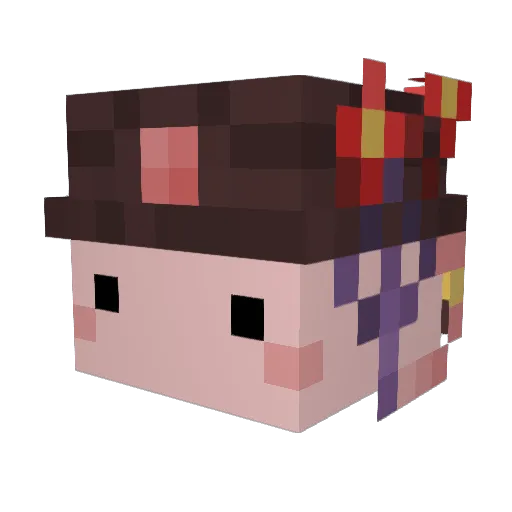 Hucaioo Minecraft avatar head, 3D render