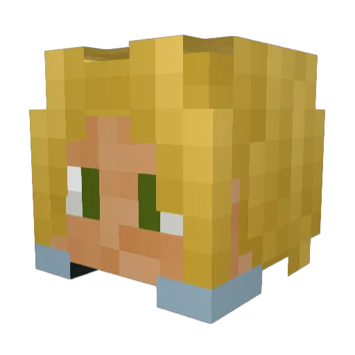Huchata Minecraft avatar head, 3D render
