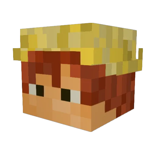 HuckRightOff Minecraft avatar head, 3D render